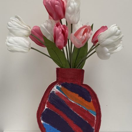 Hand painted fabric vase