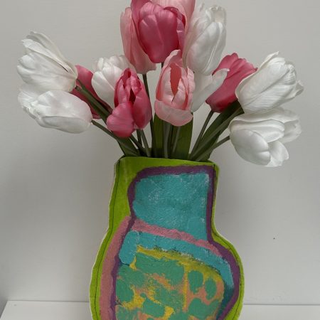 Hand painted fabric vase