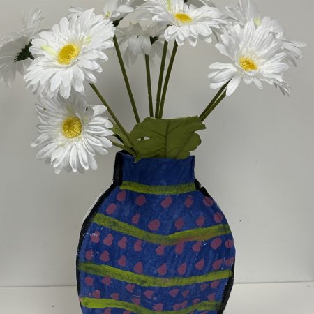 Hand painted fabric vase